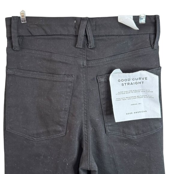 Good American Black size 30 Good American Good Curve Straight Jeans Black - Picture 5 of 8